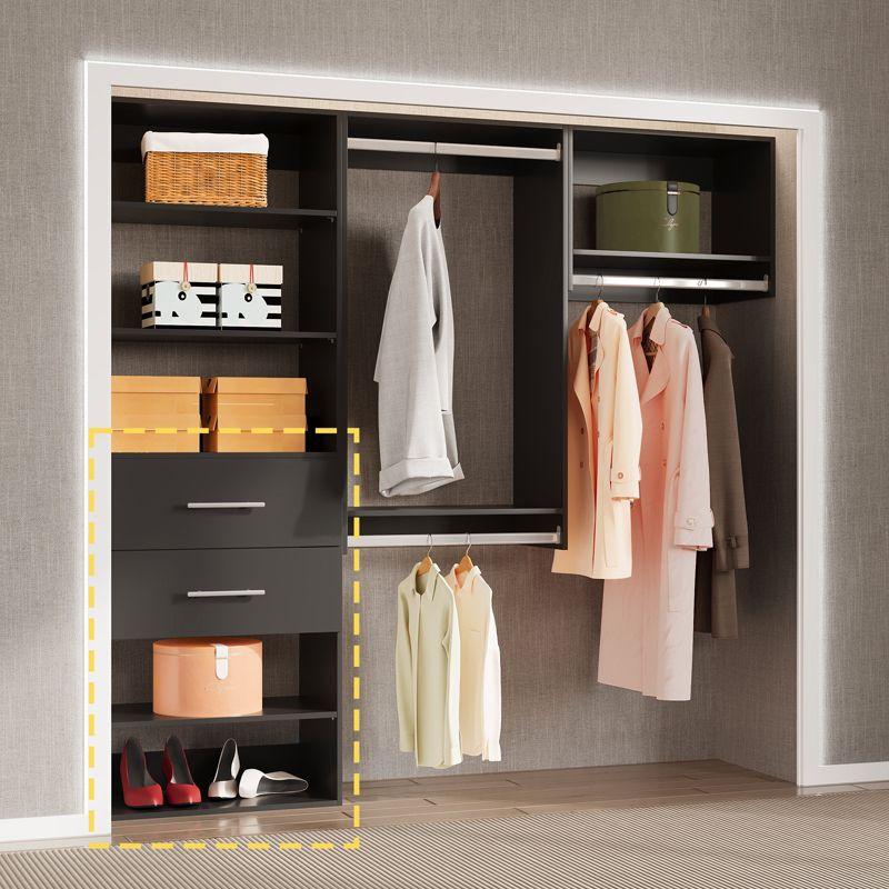HOMEIBRO 2 Drawer Short Tower Closet Unit Closet System