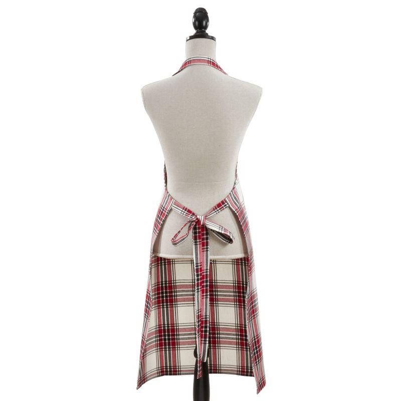 Red and White Plaid Cotton Kitchen Apron