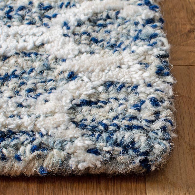 Handmade Blue Wool and Viscose 8' x 10' Tufted Area Rug