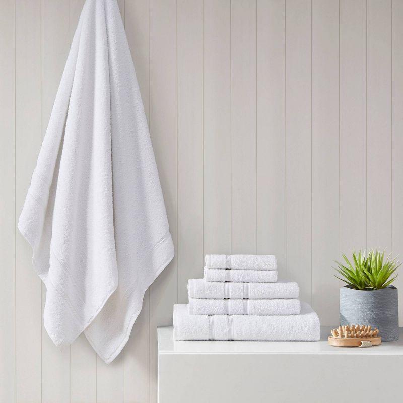 Aegean White Turkish Cotton 6-Piece Towel Set