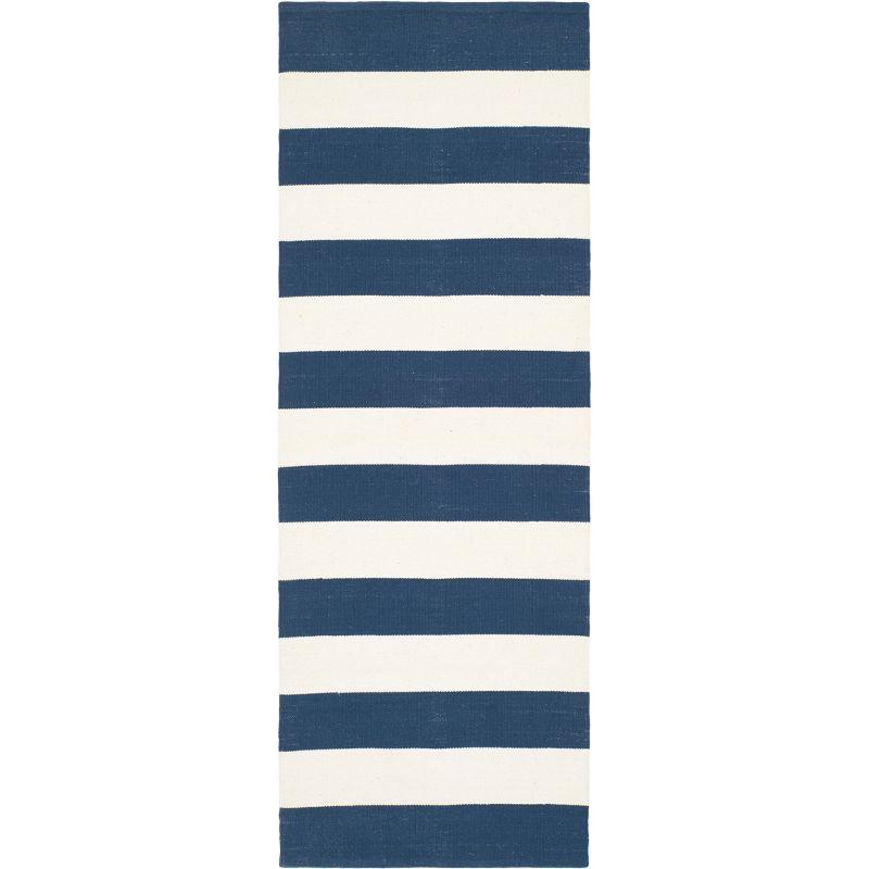 Montauk MTK712 Hand Woven Indoor Runner Rug - Navy/Ivory - 2'3"x21' - Safavieh