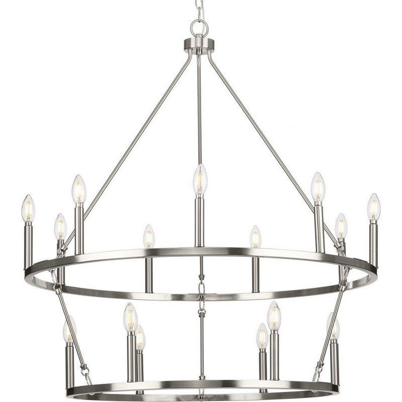 Gilliam 35.5" Brushed Nickel 15-Light Circular Chandelier