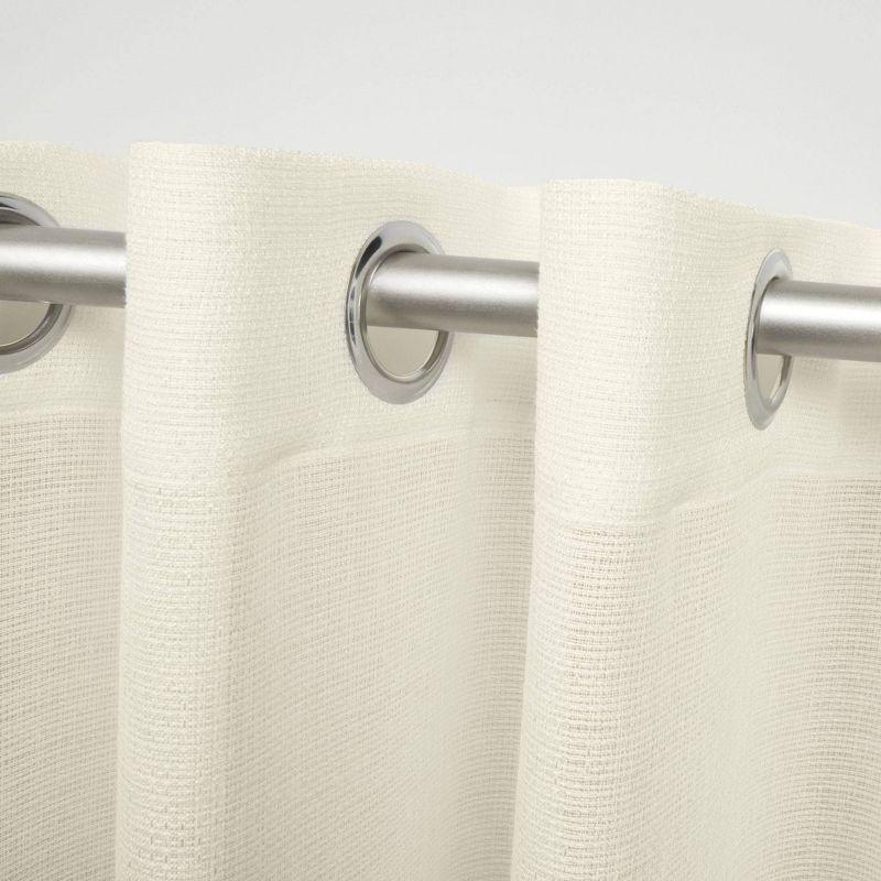 Set of 2 Miami Indoor/Outdoor Textured Sheer Grommet Top Window Curtain Panel - Exclusive Home