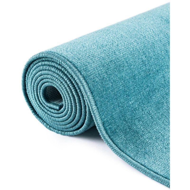 Unique Loom Williamsburg Collection Area Rug - Solid (9'  x 12' 2" Rectangle Turquoise/Teal)