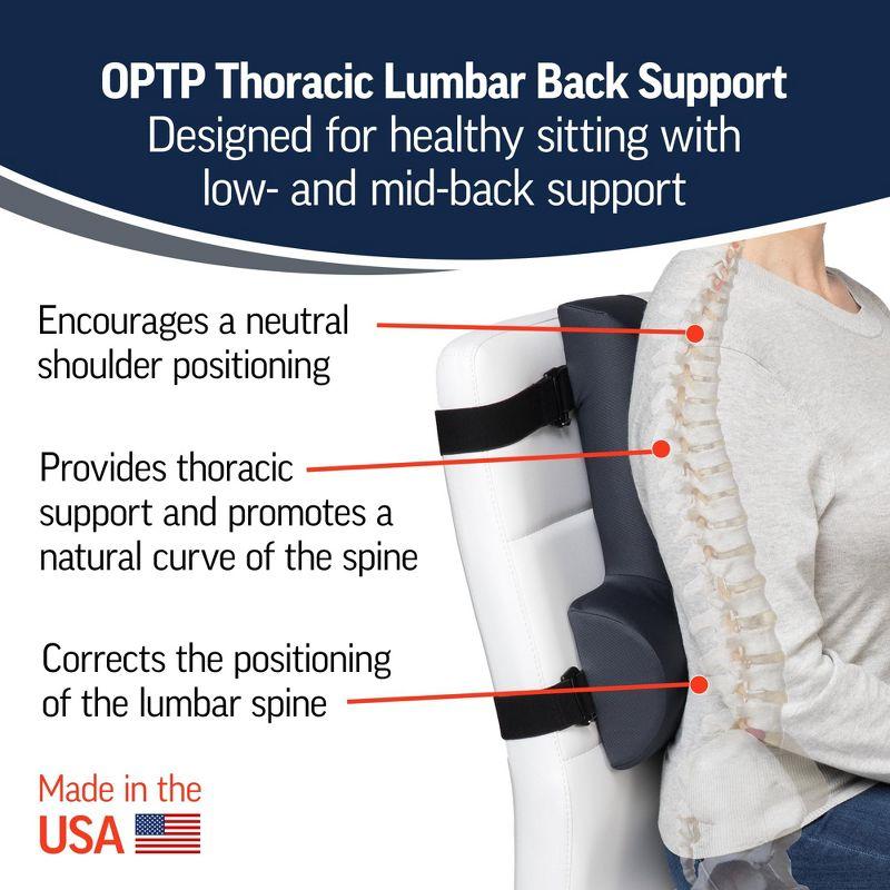 OPTP Thoracic Lumbar Back Support - Full Back and Lumbar Support for Improved Sitting Posture, Upper/Lower Back Support for Chair, and Car Back