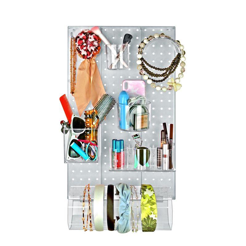 The DIY Multi-Purpose 10-Piece Pegboard Wall Organizer Kit with One Panel and Accessory Assortment (13.5"W x 22"H)