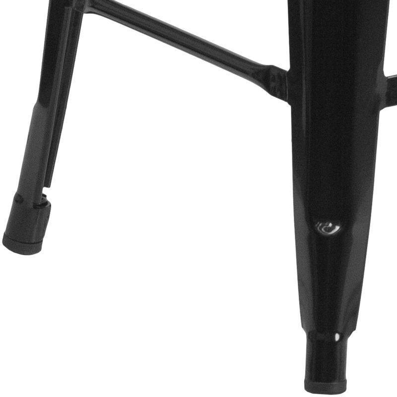 Sleek 30" High Backless Black Metal Indoor-Outdoor Barstool