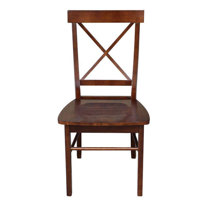 Set of 2 X Back Chairs with Solid Wood - International Concepts