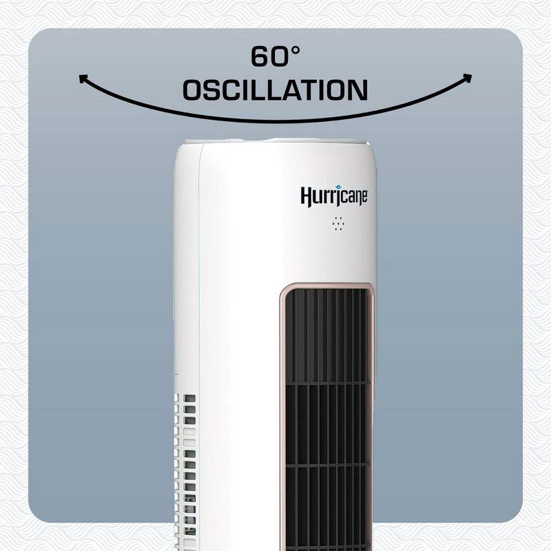 Hurricane 40 Inch Triple Action Air Enhancing Tower Fan and Aromatherapy Diffuser with Remote Control and Floor Mount Construction, 2 Pack, White