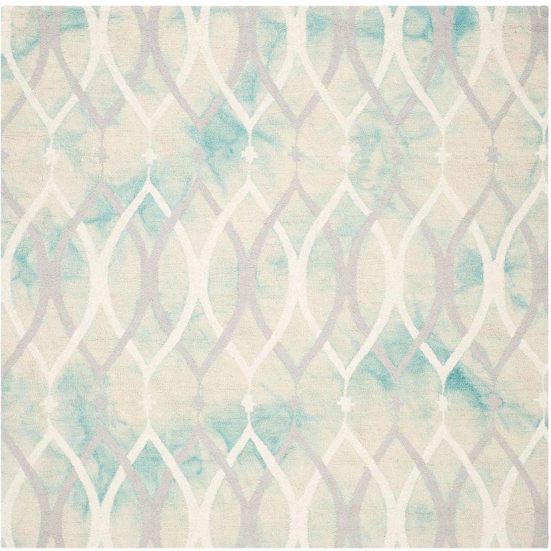 Dip Dye DDY534 Hand Tufted Area Rug - Green/Ivory Grey - 7'x7' - Safavieh.