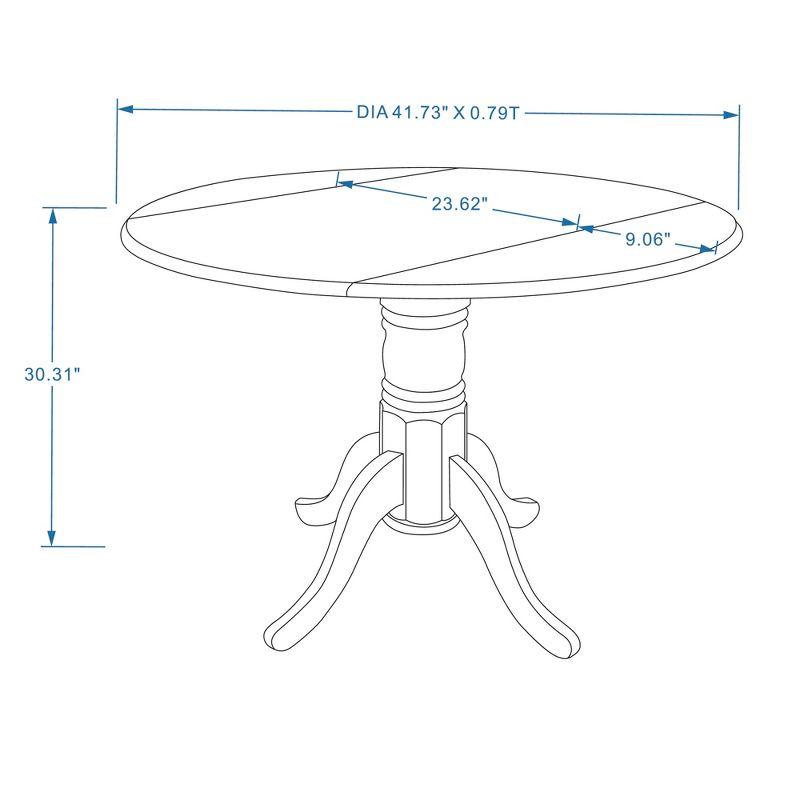 White Solid Wood Round Extendable Dining Table