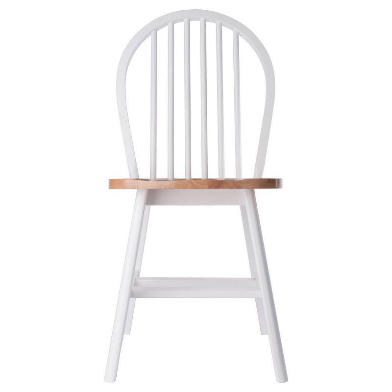 Winsome 2pc Windsor Chair Set Natural/White : Wood Frame, Spot Clean, Transitional Style, No Tools Assembly
