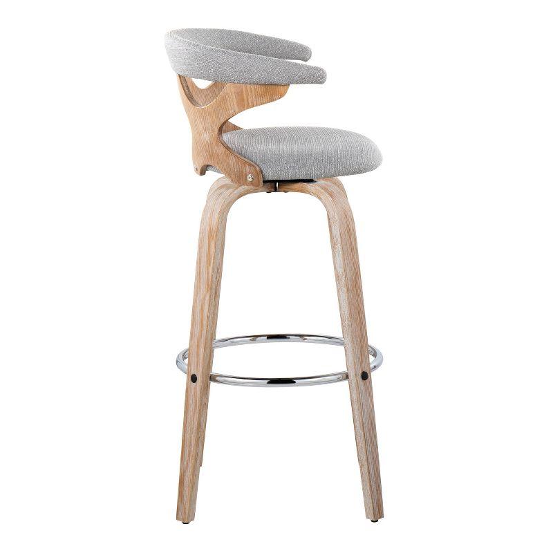 Set of 2 Gardenia Barstools White Wash/Light Gray - LumiSource: Upholstered, Swivel, Foam-Filled, Contemporary Design