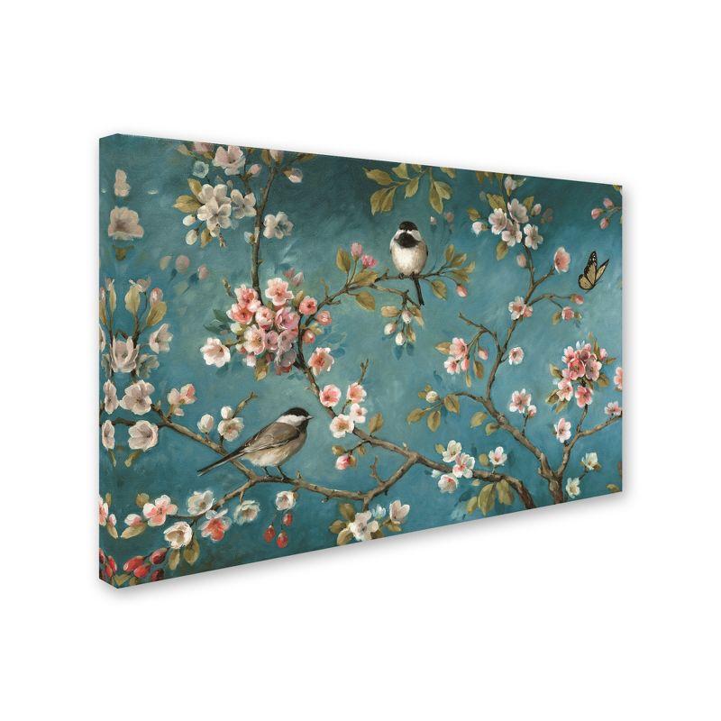 Lisa Audit Blossom I Floral Canvas Art in Blue and Pink