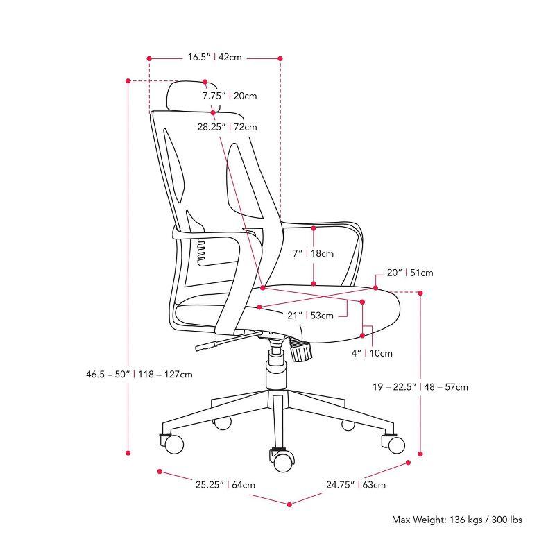 Ergonomic Swivel Mesh Office Chair with Lumbar Support - Gray