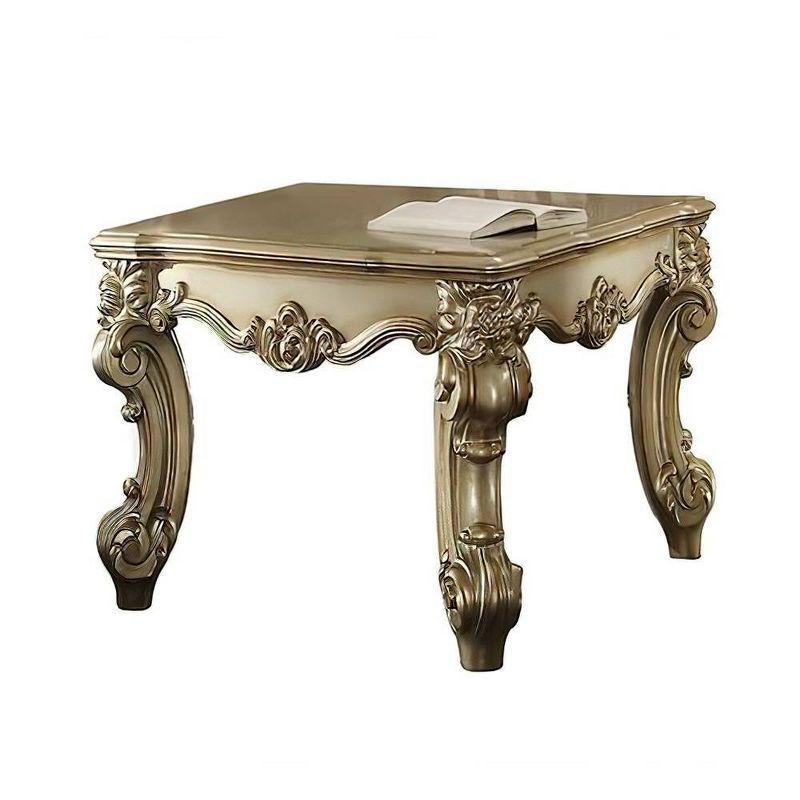 26" Vendome Li Accent Table Gold Patina/Bone White - Acme Furniture