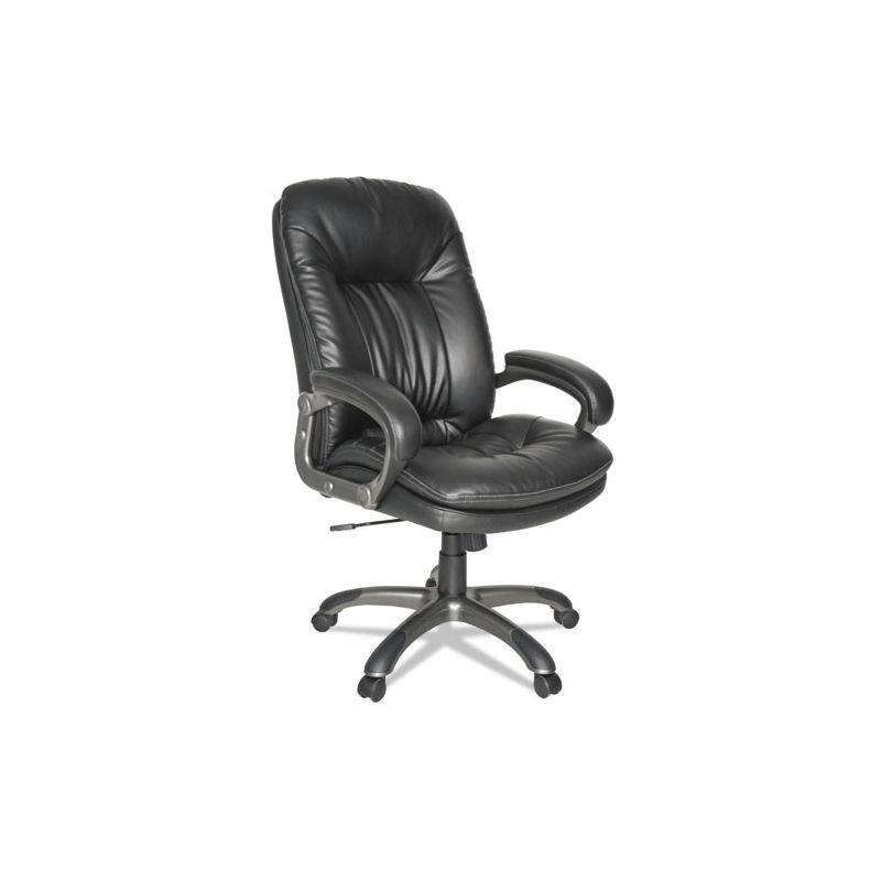 OIF Executive Swivel/Tilt Bonded Leather High-Back Chair, Supports Up to 250 lb, 18.50" to 21.65" Seat Height, Black