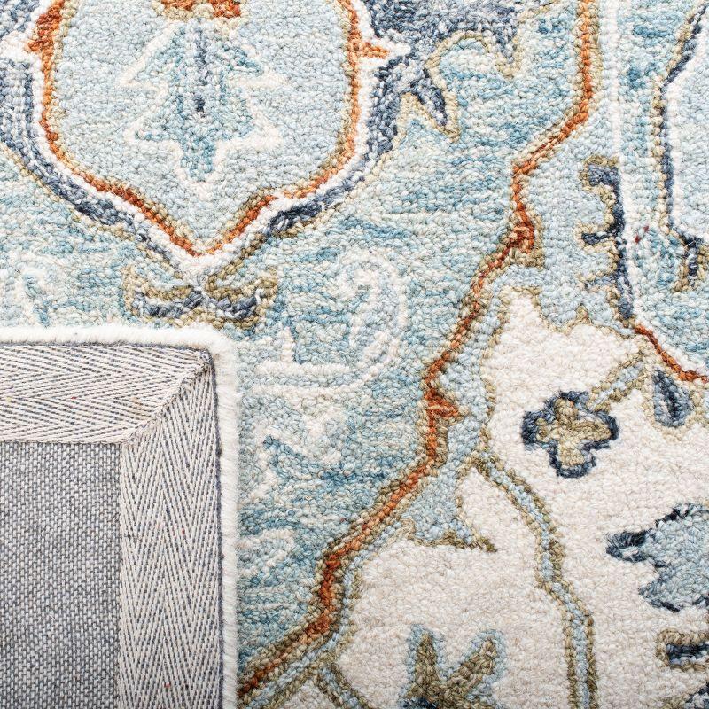 Heritage HG922 Hand Tufted Area Rug - Ivory/Blue - 6'x6' - Safavieh.