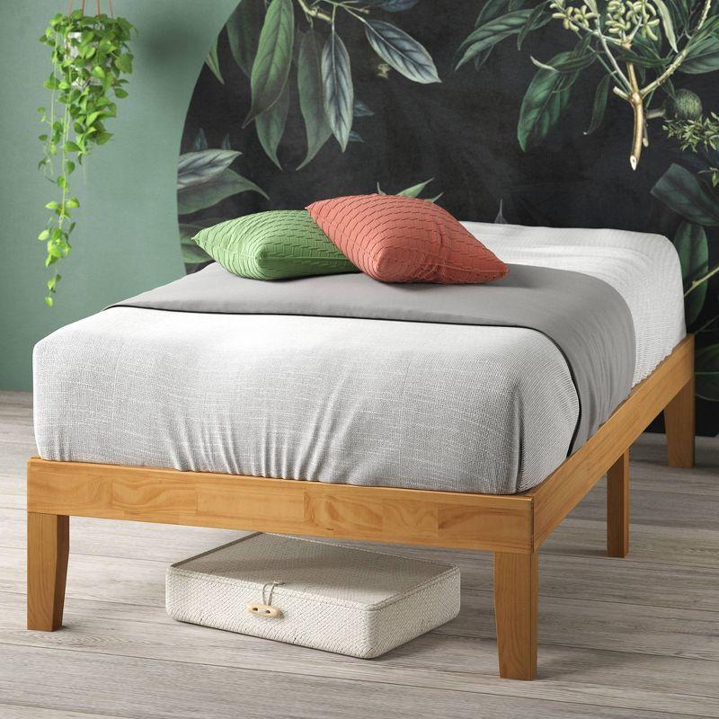 Moiz 14" Wood Platform Bed Frame Natural - Zinus