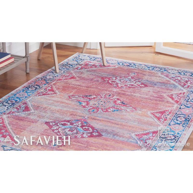 Serapi SEP376 Power Loomed Machine Washable Skid-Resistant Indoor Area Rug - Rust/Navy - 9'x12' - Safavieh