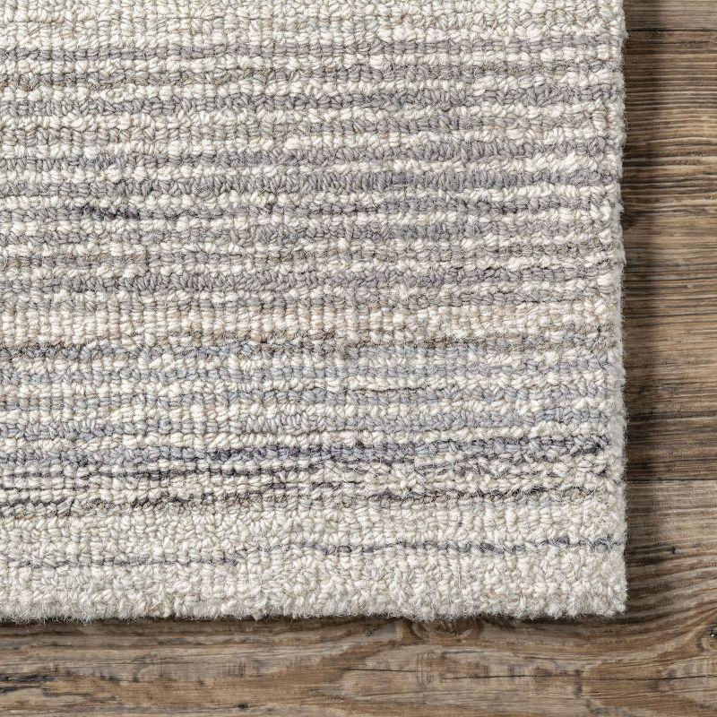 Nuloom Deco Striped Tile Wool Area Rug, 4' x 6', Light Grey