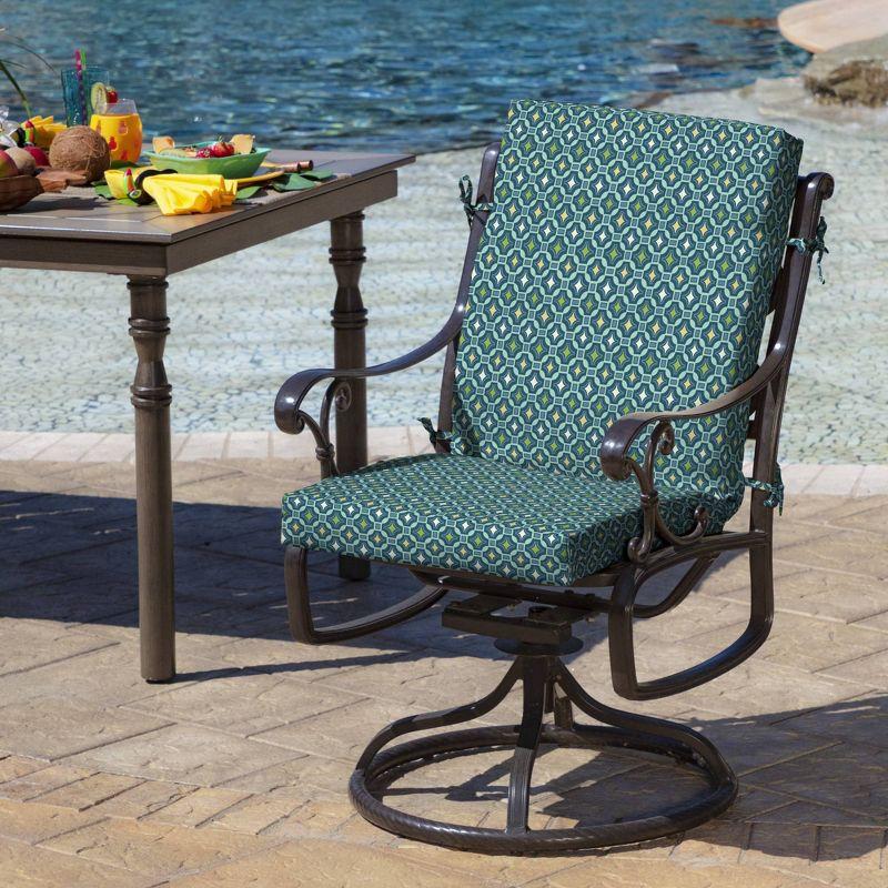 Arden 36.5"x18" Outdoor Mid Back Dining Chair Cushion