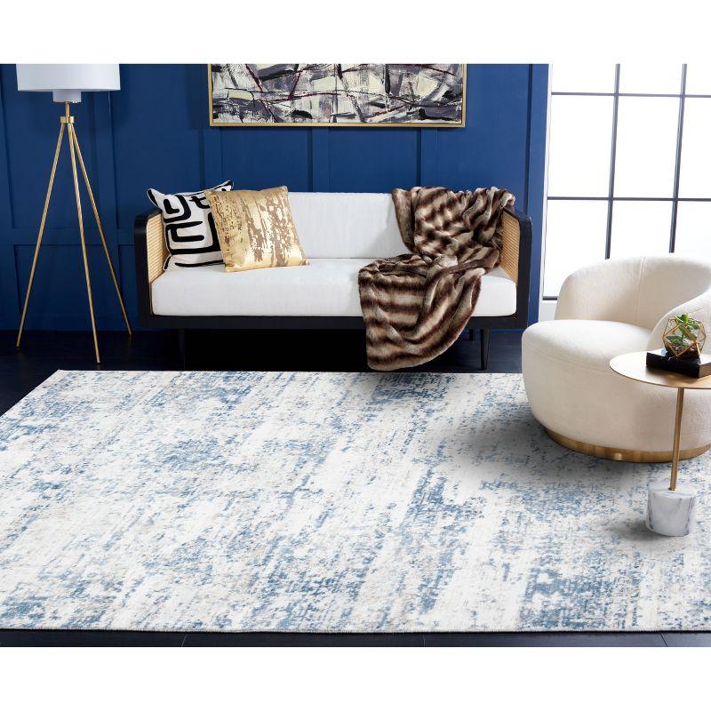 Amelia ALA700 Power Loomed Area Rug - Ivory/Blue - 6'7"x6'7" - Safavieh.