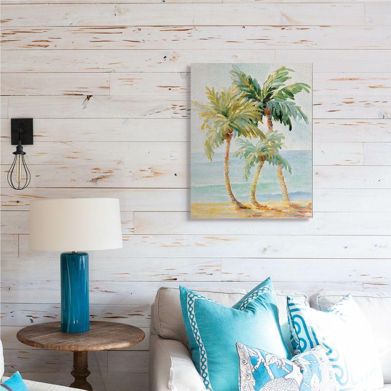 Tropical Palm Trees Coastal Beach Canvas Wall Art