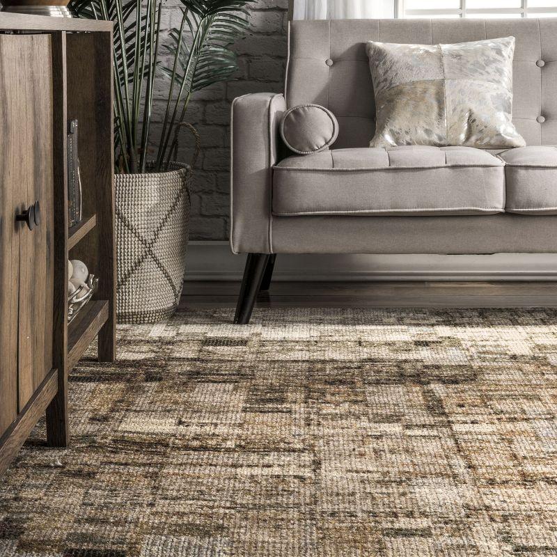 Nuloom Lilly Abstract 5x8 Indoor Area Rug for Living Room Bedroom Dining Room Kitchen, Brown/Ivory