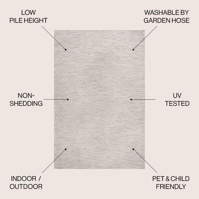 6'x6' Ethan Modern Flatweave Solid  Area Rug, Light Gray - JONATHAN Y
