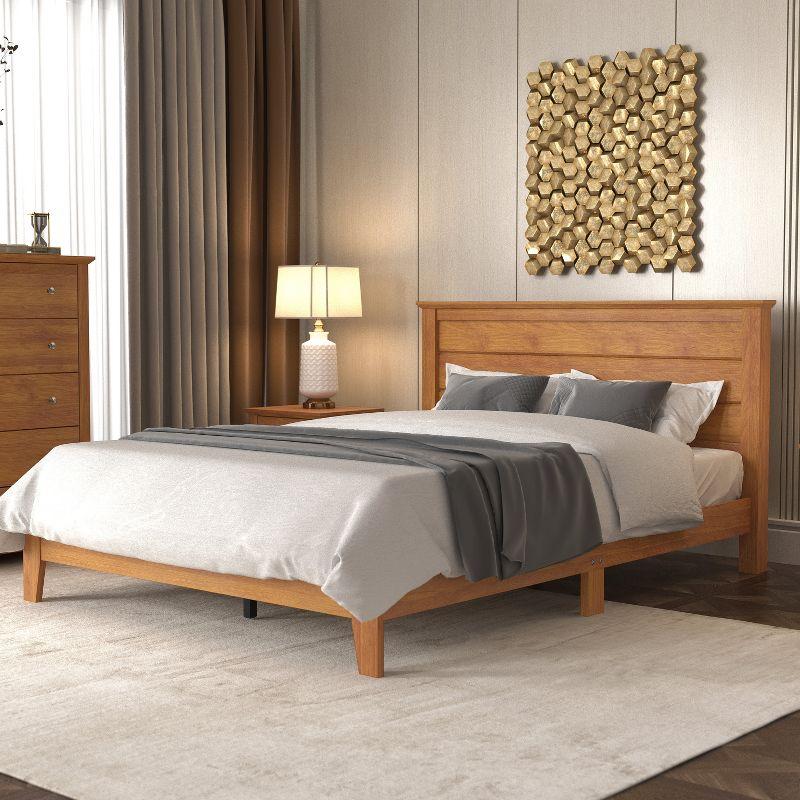 Galano Harlowin Wood Frame Queen Platform Bed With Headboard