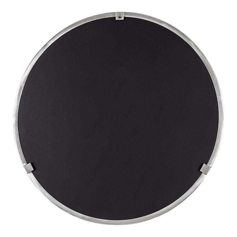 Kate & Laurel All Things Decor 28" Rollo Round Wall Mirror Silver: Modern Metal Frame, No Assembly Required
