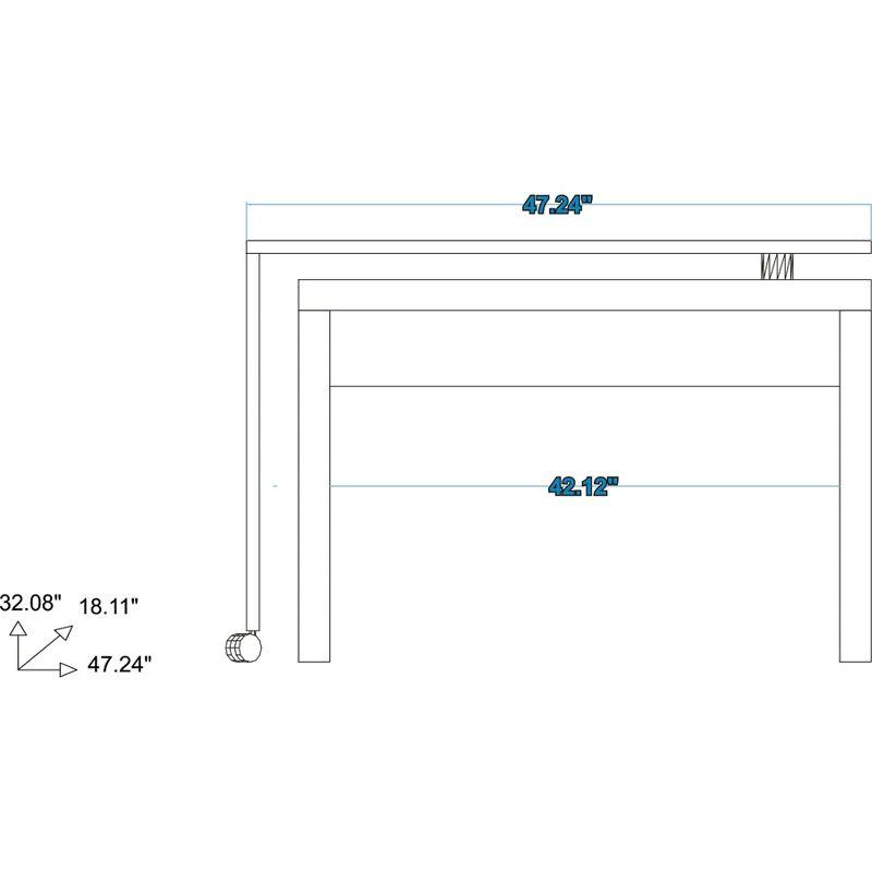 Calabria Nested Desk White - Manhattan Comfort: L-Shaped, Home Office, Kid's Room, MDP Material, No Storage