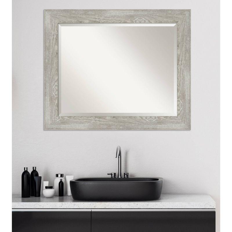 Dove Graywash Framed Bathroom Vanity Wall Mirror - Amanti Art