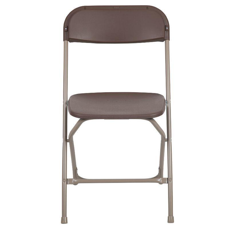 Flash Furniture Hercules Series Plastic Folding Chair Brown - 2 Pack 650LB Weight Capacity Comfortable Event Chair-Lightweight Folding Chair