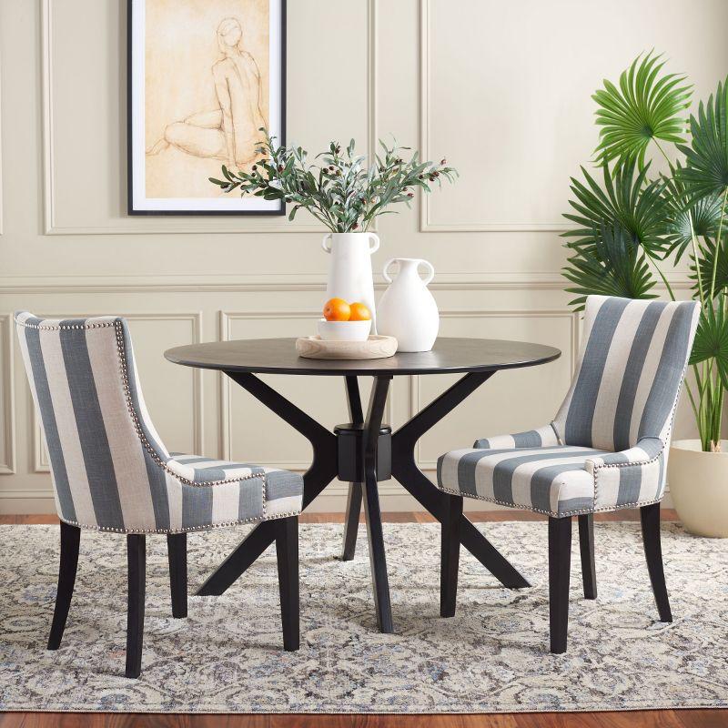Lester 19" H Dining Chair With Nail Head Trim (Set of 2) - MCR4709 - Grey/White - Safavieh Couture