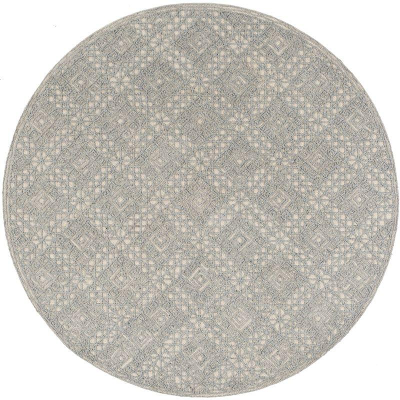 Trace TRC255 Hand Tufted Indoor Area Rug - Grey/Grey - 6' Round - Safavieh