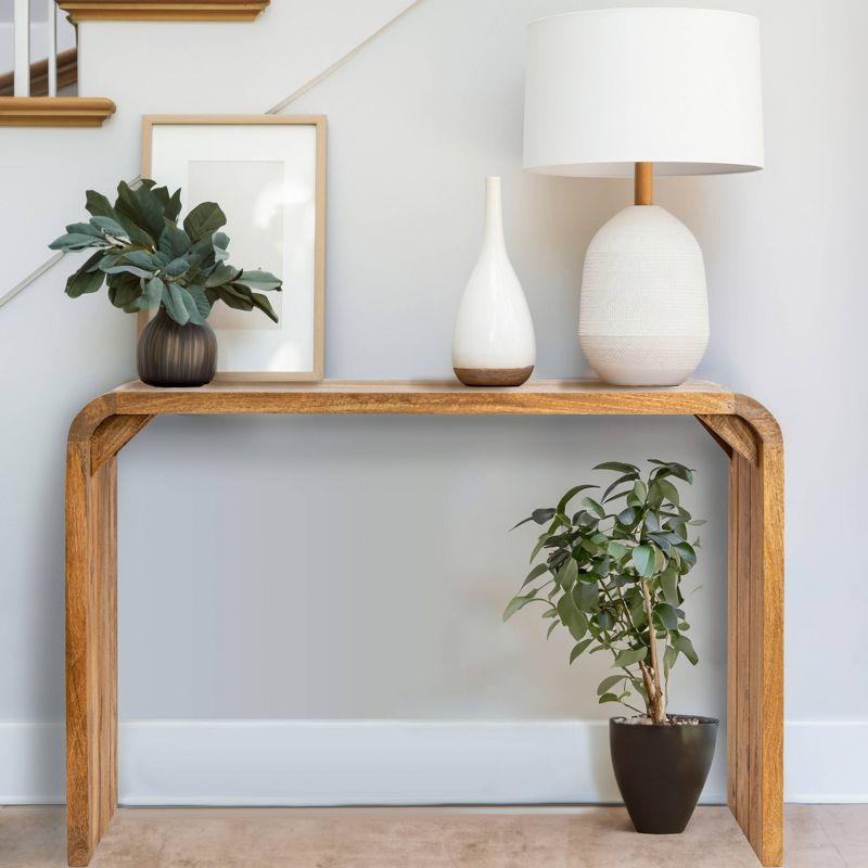 Rowena Interiors Monaco Modern Waterfall Edge Mango Wood Console Table