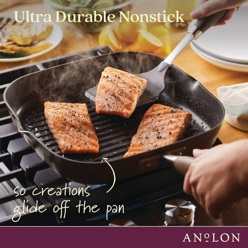 Anolon Anolon Advanced Home Hard Anodized Nonstick Deep Square Grill / Griddle Pan With Pour Spouts,11 Inch