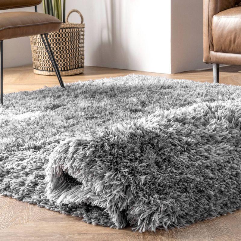 Reversible Handmade Tufted Gray Shag Area Rug 3' x 5'