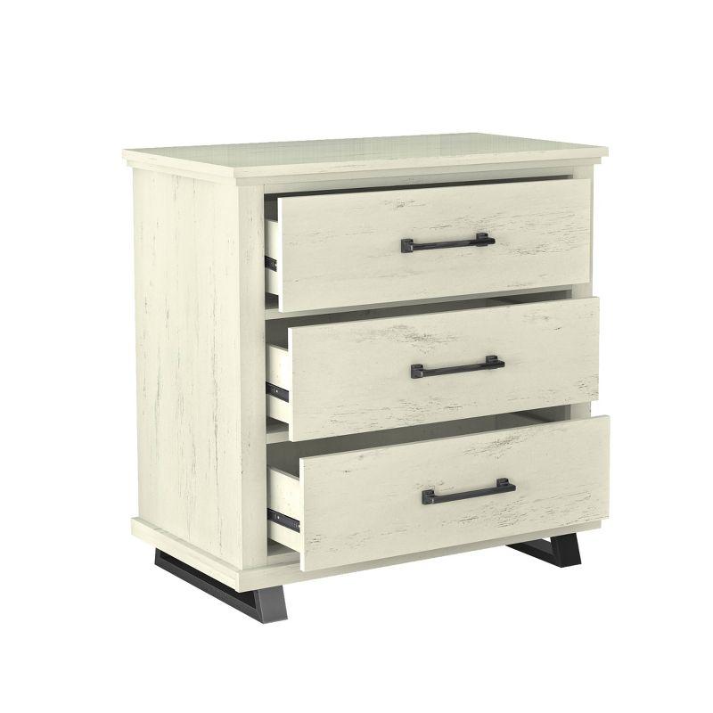 32'' Nightstand Saw Cut Off-White - Festivo