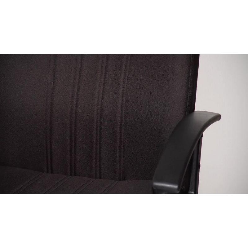 Mid Back Fabric Managers Chair Black - Boss Office Products: Ergonomic, Swivel, Adjustable Height, Metal Frame