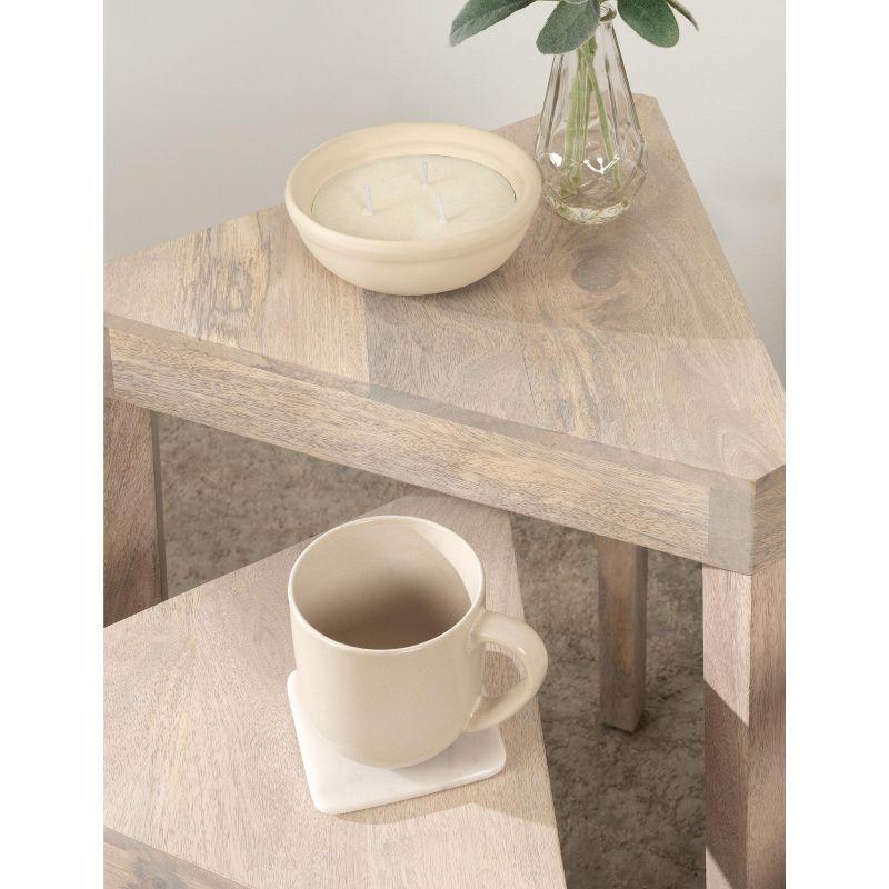 Kate and Laurel Talcott Triangle Wood Nesting Table, 2 Piece, White