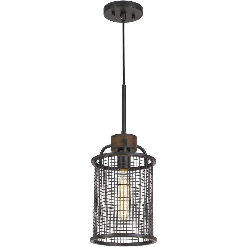 Cal Lighting Aberdeen Mesh Metal/Wood Pendant Light (Edison Bulb Not included)