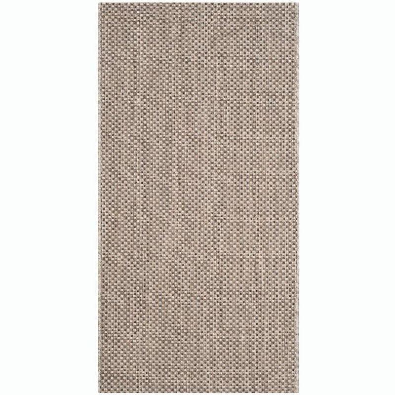 Taupe and Greige Synthetic Outdoor Area Rug