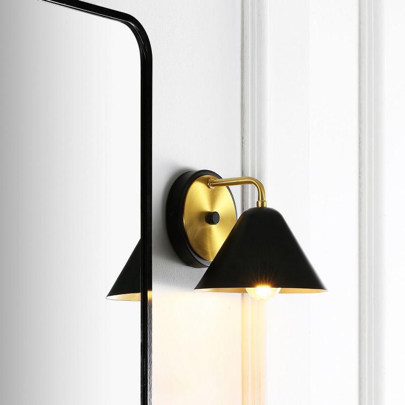 Jynn 7" Black and Brass Direct Wired Wall Sconce