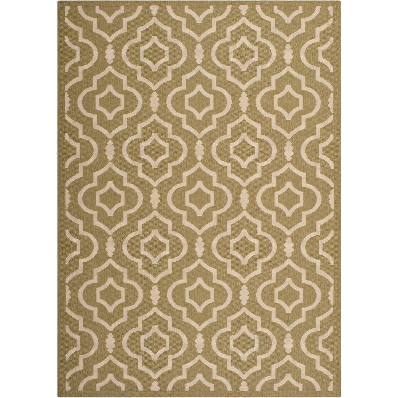 Courtyard CY6926 Power Loomed Indoor and Outdoor Area Rug - Green/Beige - 5'3"x7'7" - Safavieh