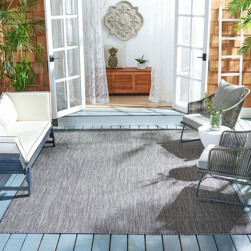 Courtyard CY8521 Power Loomed Indoor/Outdoor Area Rug - Black/Beige - 8'9"x11'9" - Safavieh.