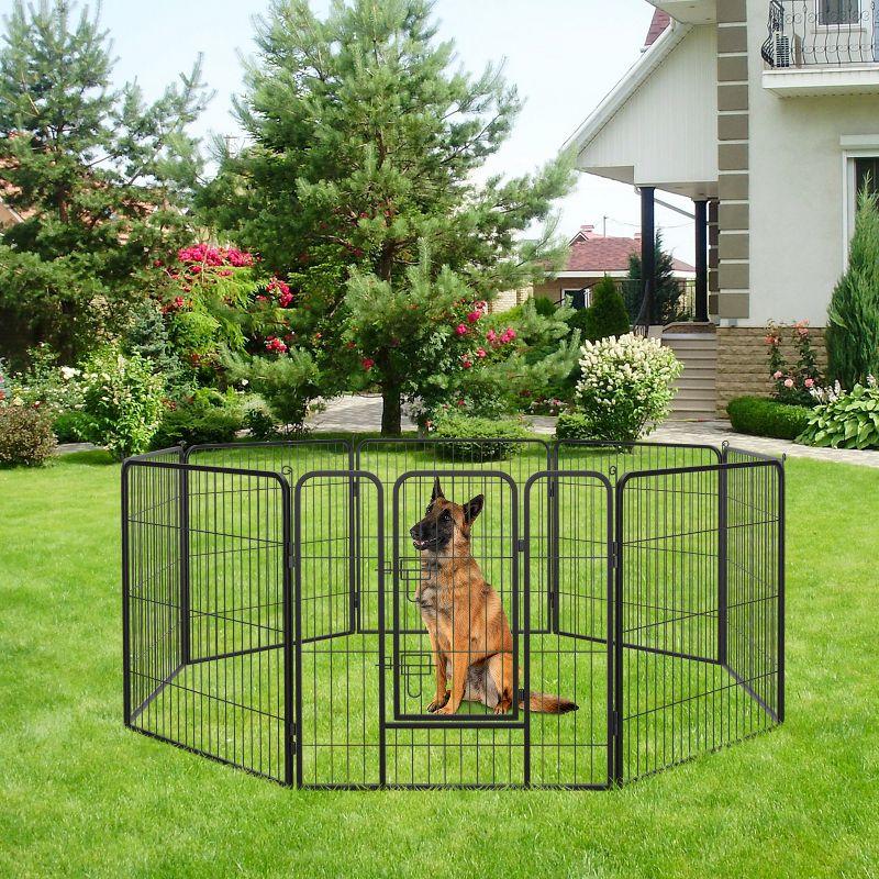 FDW Dog Playpen Pet Dog Fence 2-32 Panels  24/32/40"H Metal Dog Pen Outdoor Exercise Pen with Doors for Large/Medium /Small Dogs for RV,Camping,Yard