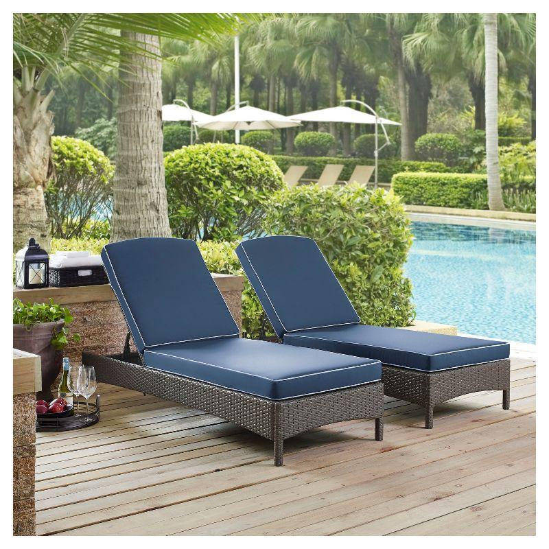 Palm Harbor Outdoor Wicker Chaise Lounge - Weathered Gray - Crosley